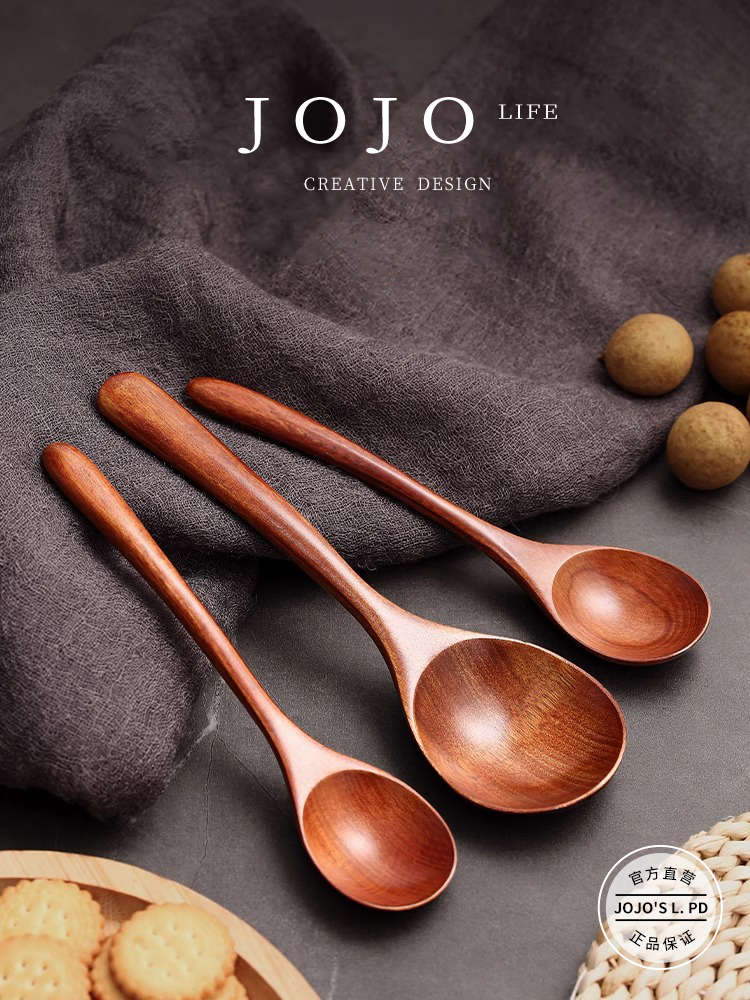Long Handle Eating For Home Large Size Wooden Spoon