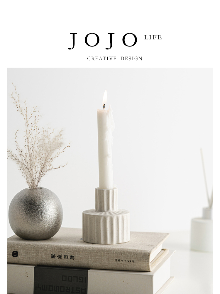 Jojo's L. Pd. Cypress. Candlestick Modisson Gear Candlestick Minimalist Ceramic Ornaments | Yibai
