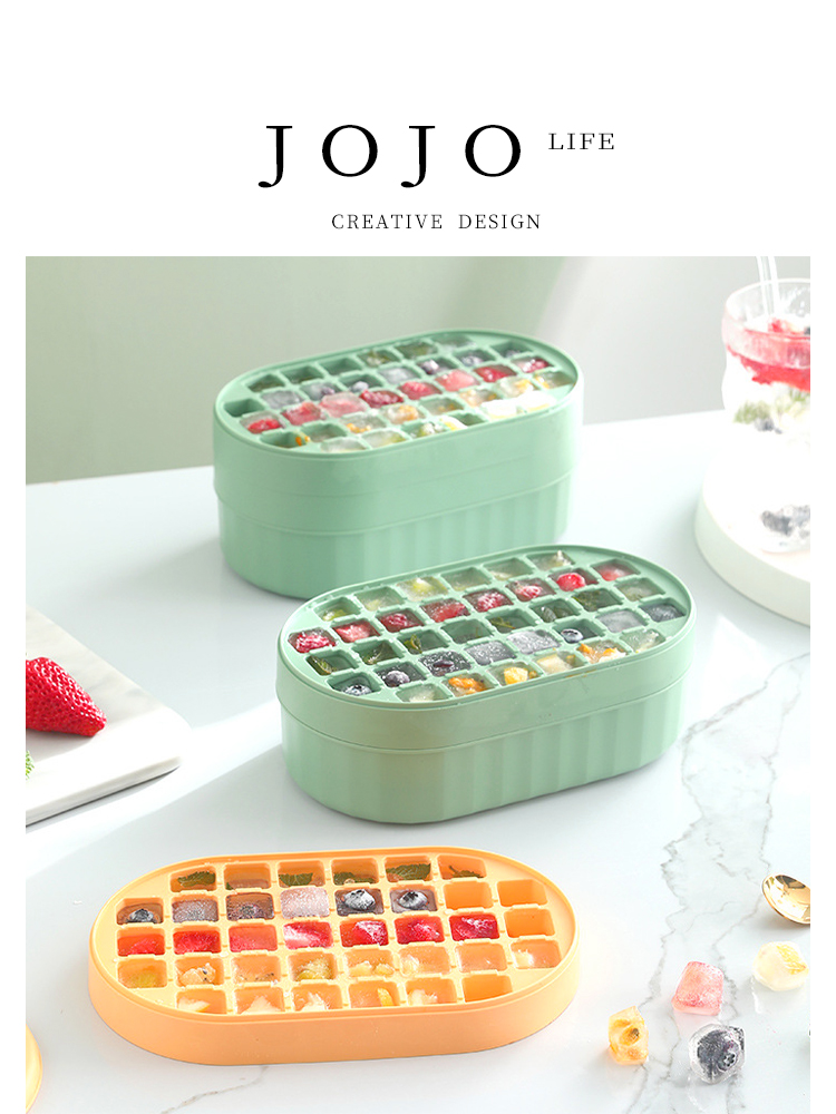 Jojo's L. Pd. Autumn. Ice Cube Box Mold with Lid For Home Large Capacity Ice | Autumn Face