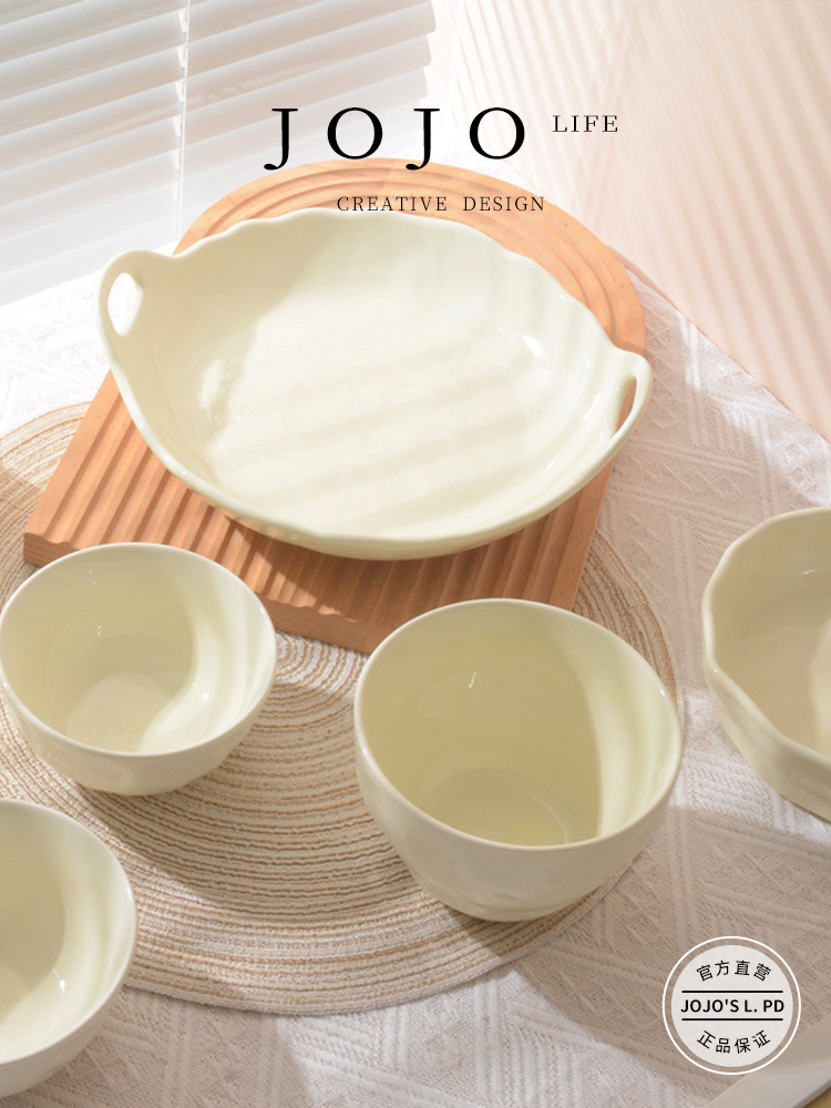 Jojo's L. Pd. Flip. Bowl Plate Set For Home Fancy Pinch Pattern Ceramic Rice Bowl | Stick