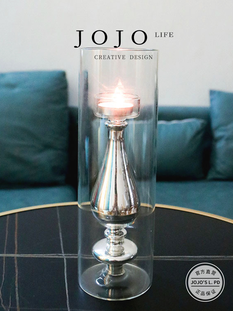 Jojo's L. Pd. Wind. Glass Candle Ornaments Umbrella-Shaped Cylindrical Romantic Candle Candle | Bi Feng