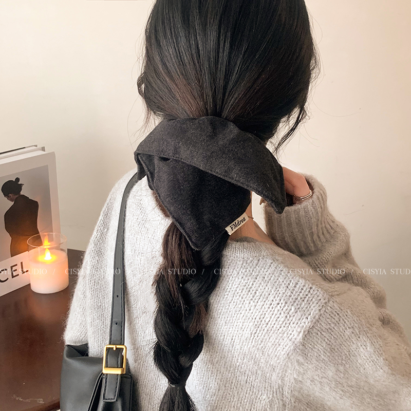 Korean Ins Fabric Square Scarf Hair Ring Princess in Distress Fancy Lady Rubber Band for Bun Haircut Hair Ties/Hair Bands
