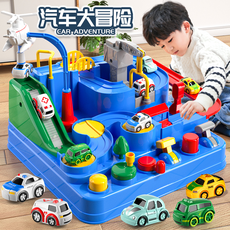 Educational Train Rail Car Car Entrance Adventure Parking Lot Sliding Kids Toy Girl 3 Years Old 4 Boys