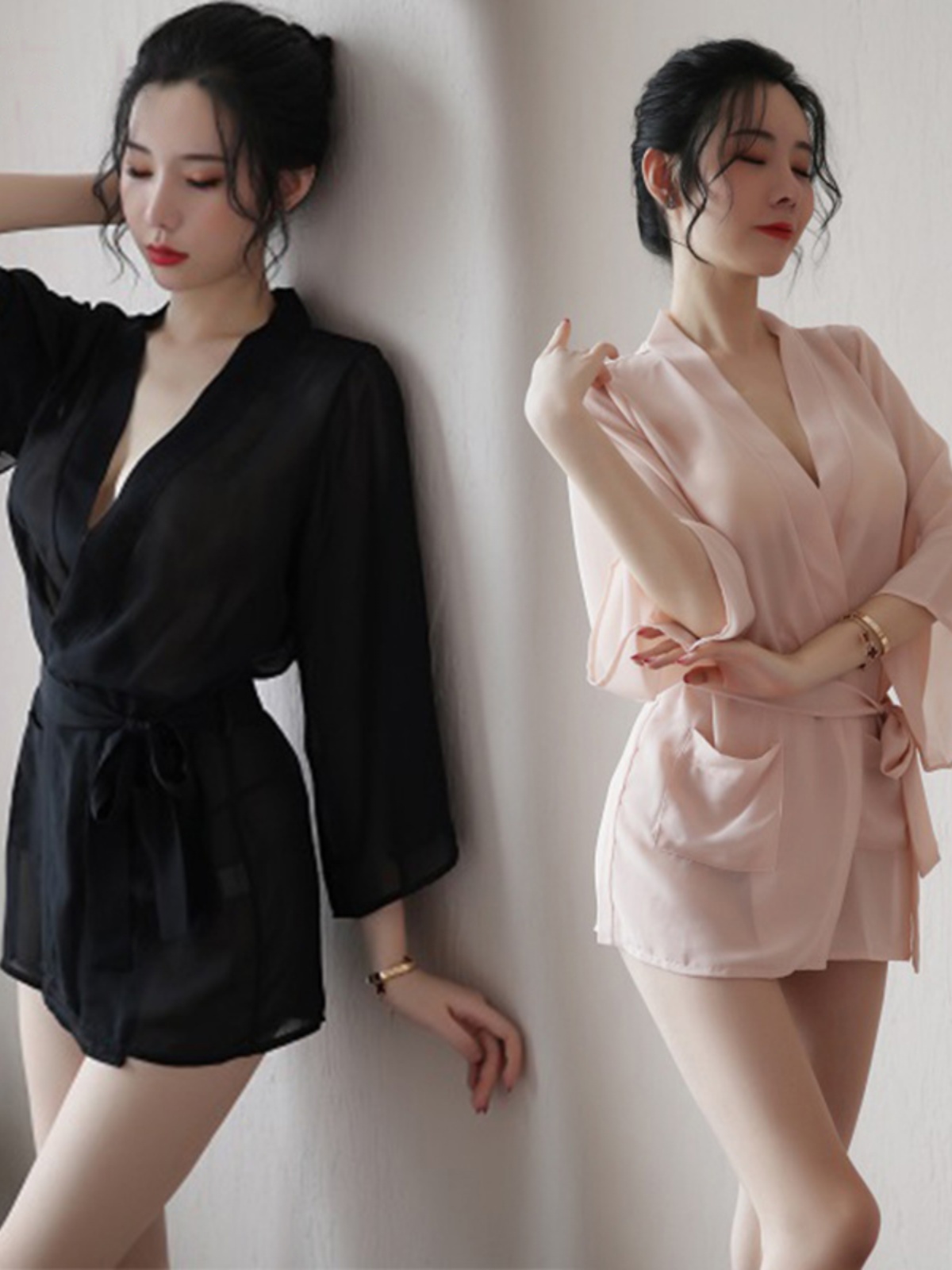Pajamas Women's Sexy Ice Silk Pure Desire Temptation Bathrobe 2023 Summer Thin plus Size Nightdress Lace Suit Nightgown