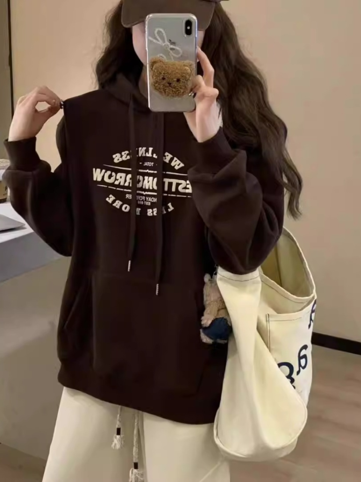 European Station 2025 Autumn Clothing New Arrival European Goods Letters All-Matching Hooded Velvet Padded Thickened Sweater Female Spring & Fall Loose Tops