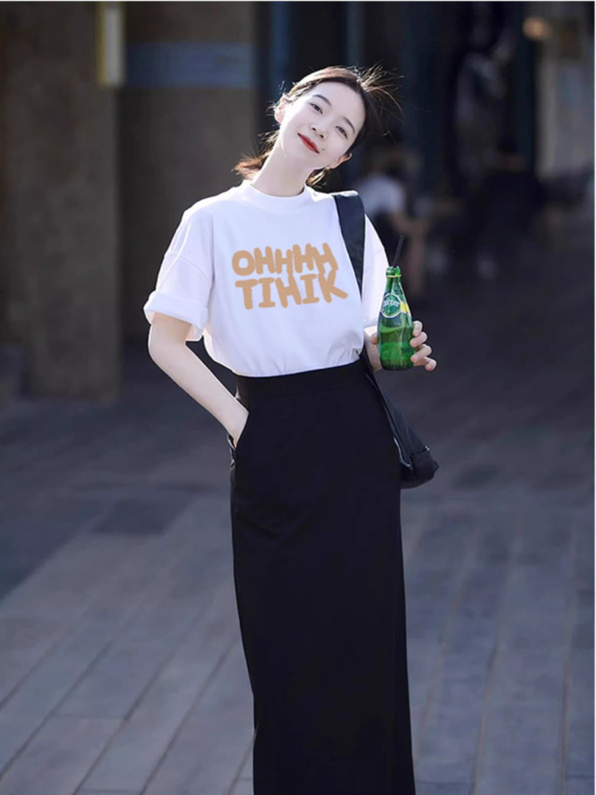 White Basic Style Easiest for Match round Neck Youth Short Sleeve T-shirt Women's Super Nice Niche Style Unique Chic Shoulder Half Sleeve