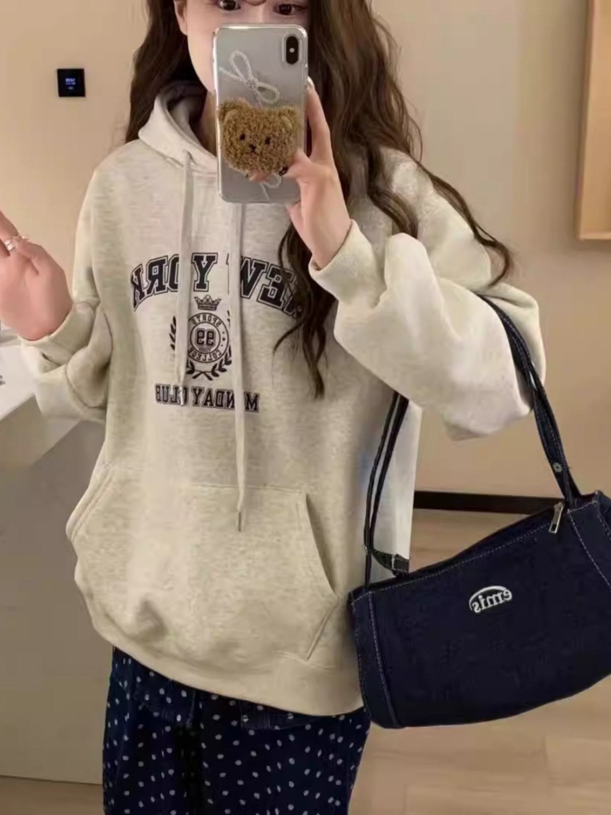 European Station 2025 Autumn Clothing New Arrival European Goods All-Match Letters Hooded Pullover Female Spring & Fall Casual Loose Top