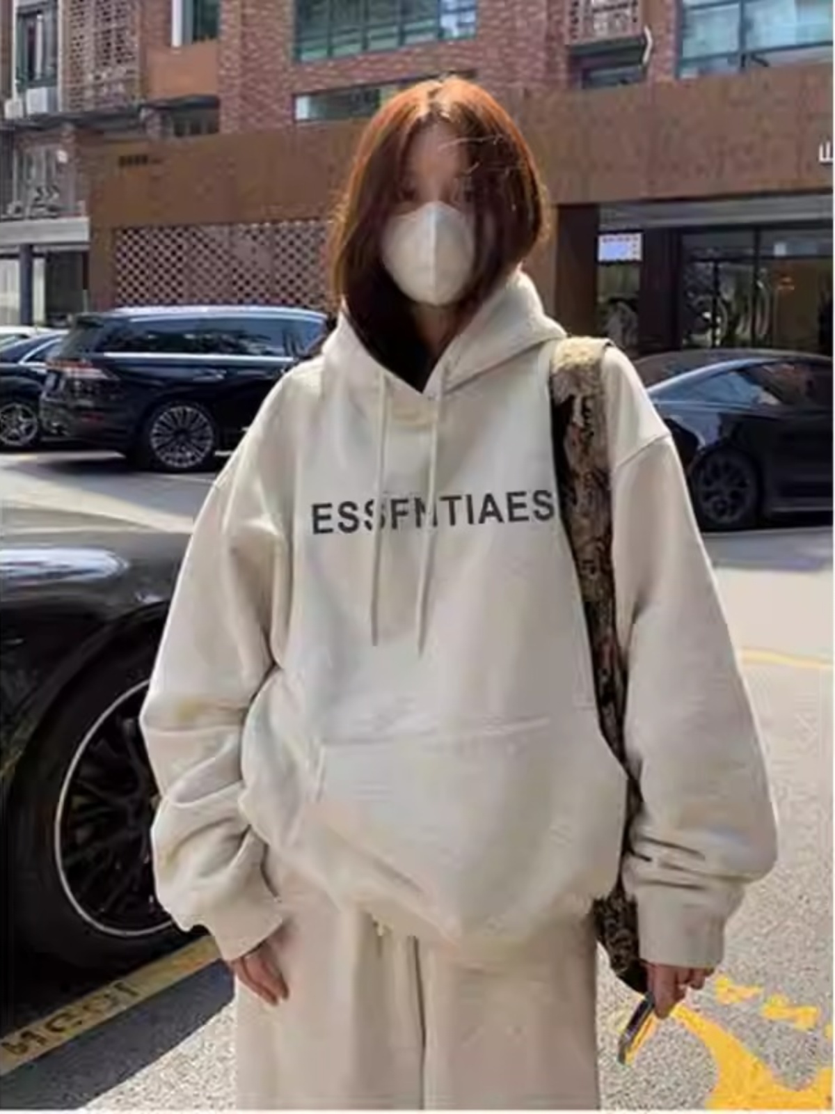 American Hooded Sweatshirt Female Spring and Autumn Fleece Thickened Fancy Loose Lazy Style Top Oversize Outwear