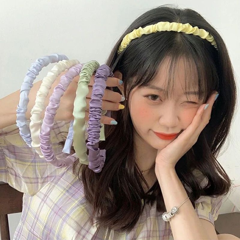 [1] Thin Ruched Face Washing Daily Wear Hair Band 1