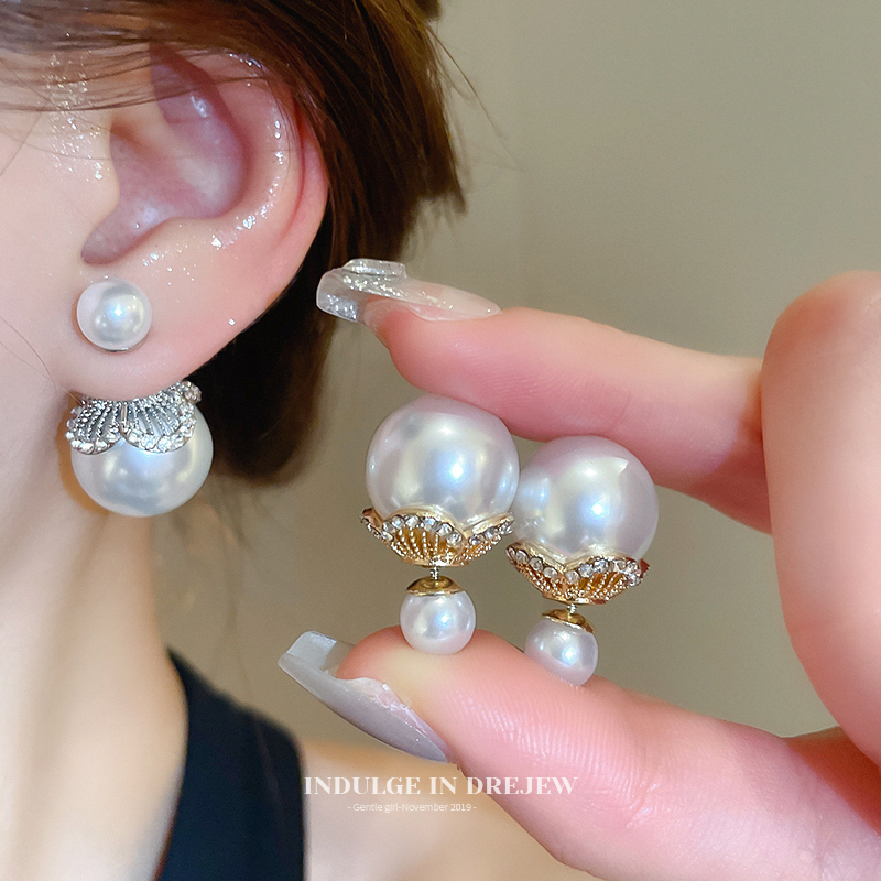 Dual-Wear Front and Rear Pearl Stud Earrings for Women Niche Design Elegant Earrings Accessible Luxury Fancy New Arrival French Earrings