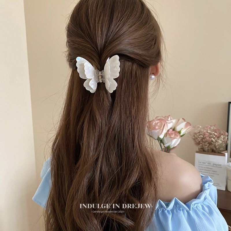 Fairy Butterfly Grip Women 2025 New Arrival Fancy Clip Headdress Hairpin Back Head Shark Clip Large Hair Accessories
