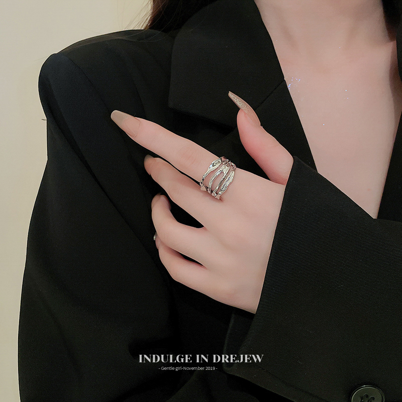 Open Ring Women Niche Design Cold Wind Index Finger Ring Light Luxury High Sense Summer Cold Sense Accessories