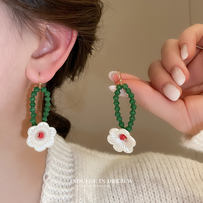 Retro Flower round Beaded Ear Hook 2025 New Arrival Best Selling New Chinese Style Trendy Earrings Accessible Luxury Fancy Earrings