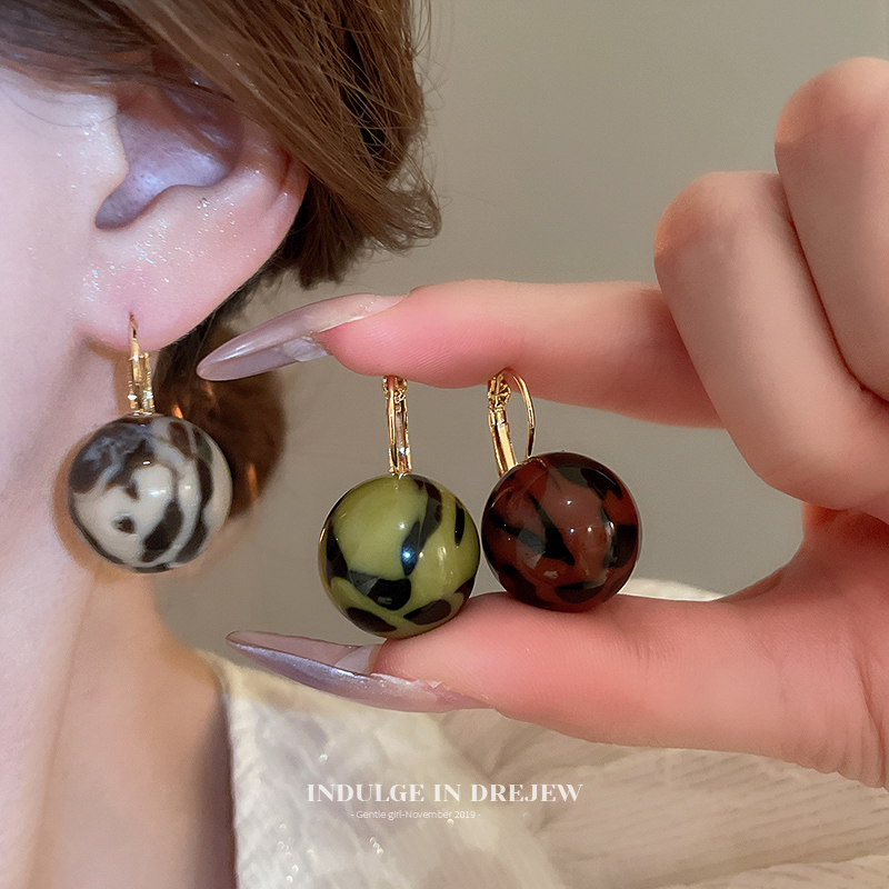 Blooming Ball Earrings Women 2025 New Arrival Hot-Sale Earrings Accessible Luxury Fancy Niche Design Leopard Print Earrings Eardrops