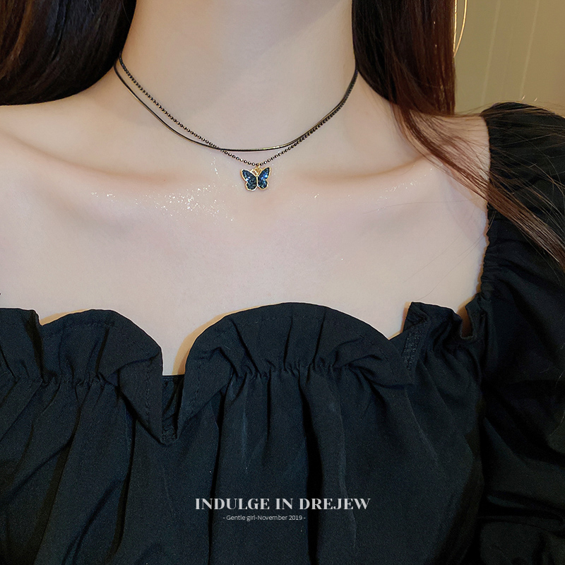 Accessible Luxury Black Butterfly Women's Best Selling Niche Style Accessories Necklace