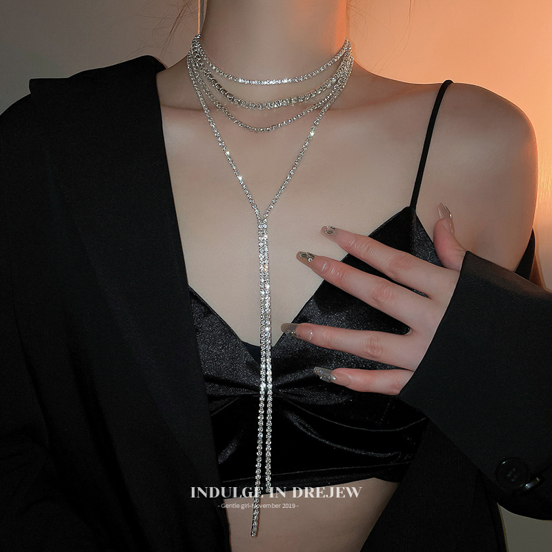 Multi-Layer Tassel Necklace for Women Classy Stylish Niche Style Clavicle Chain 2025 New Arrival Best Selling Exaggerated Necklace Accessories