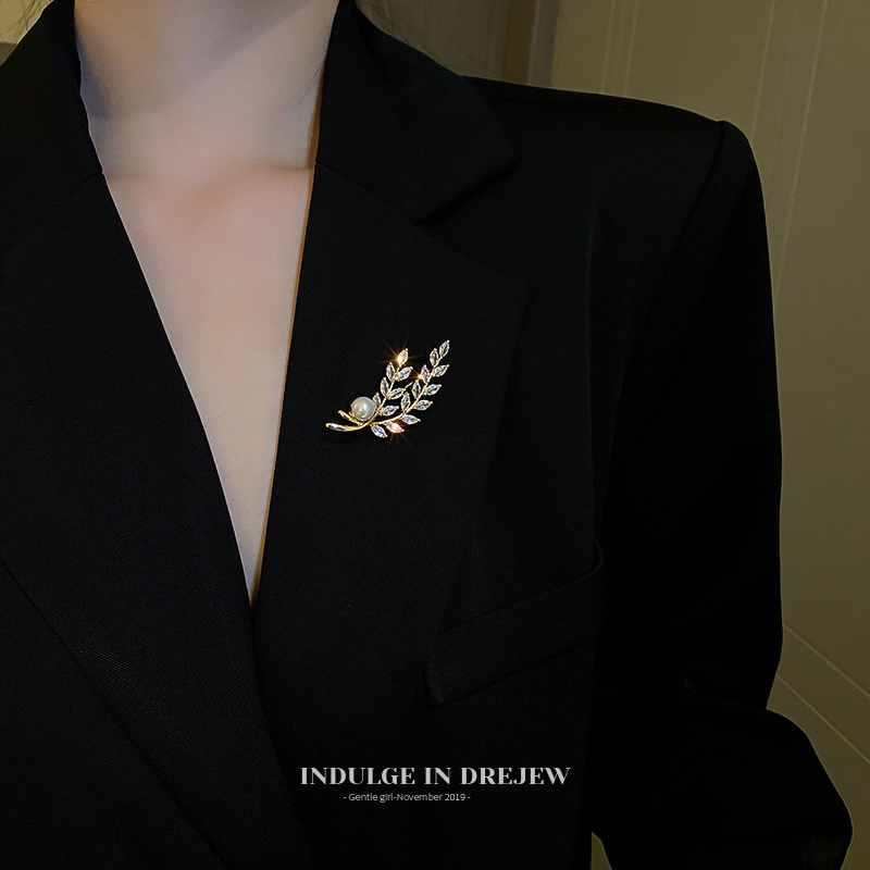 Ears of Wheat Brooch High-End Women Stylish Niche Style Exquisite Brooch Pin Classic Style Elegant Coat Suit Ornament