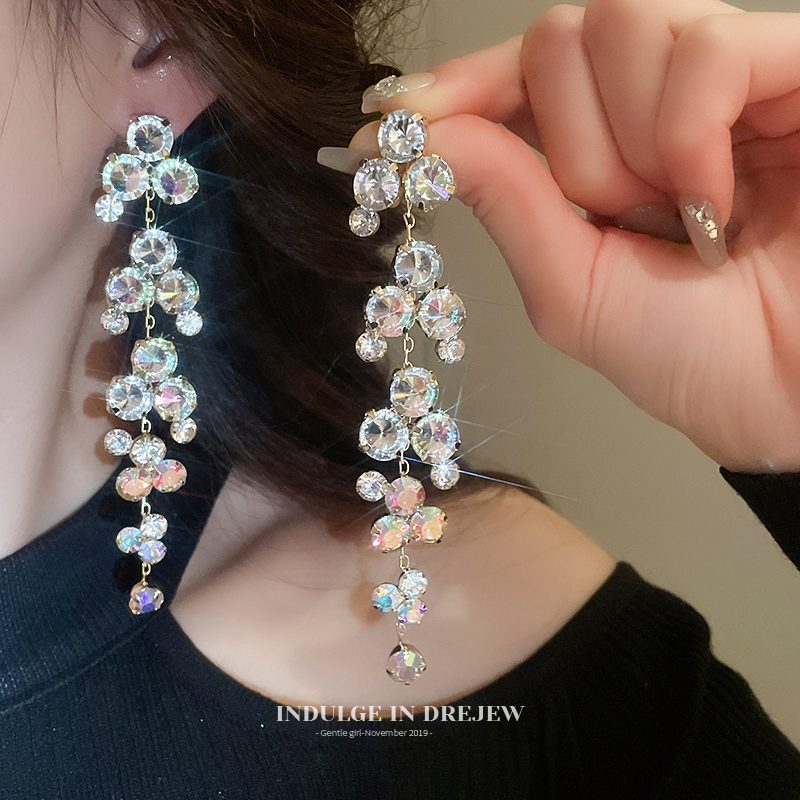 Fashion Long Fringe Earrings Square and round Face Makes Face Look Smaller Accessible Luxury Fancy Unique Ear Studs Elegant Exaggerated Earrings Women