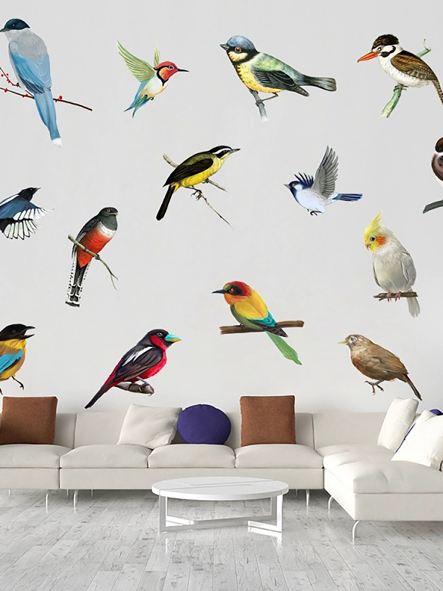 Bird Decorative Wall Stickers New Arrival Magpie Branch Parrot Wall Stickers Guest Paper Living Room Bedroom Decorative Painting for Children's Room Wall Stickers