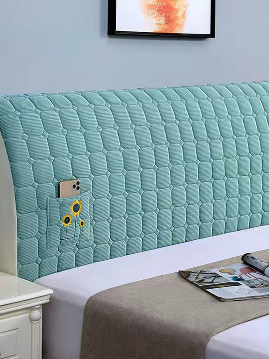 Thickened Bedside Cover Autumn and Winter New Velvet Dust-Proof Bedside Cushion Universal Fabric Bed Head Cover Western Style Warm