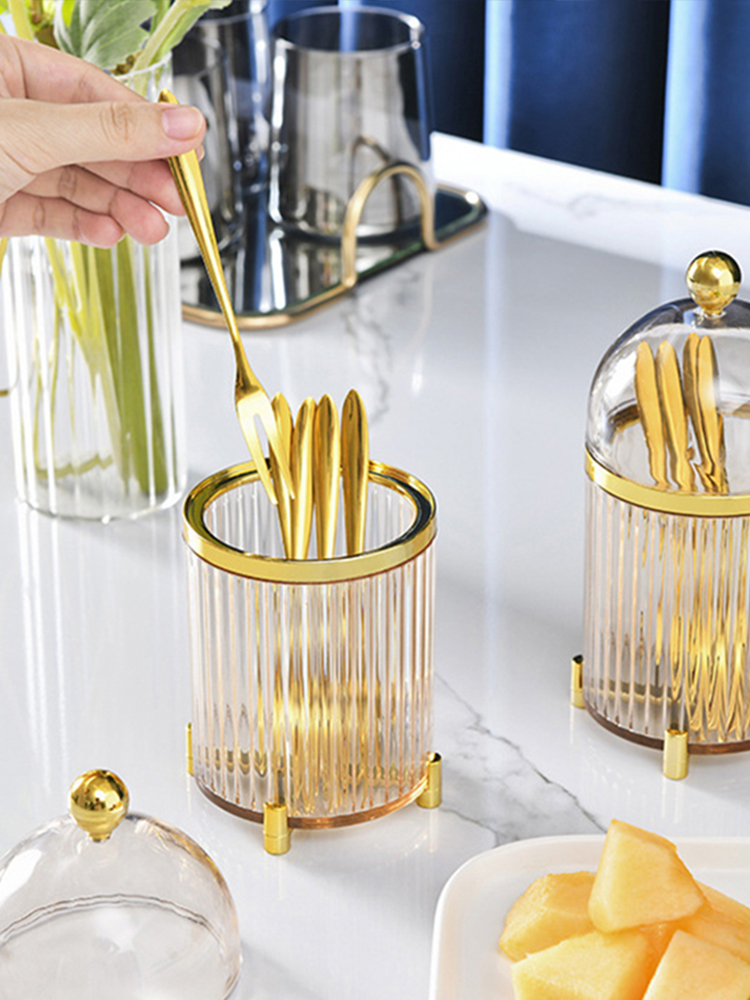 Accessible Luxury Fruit Fork For Home Creative Fruit Platter Cake Flag Suit with Storage Tank Pastry Dessert Tableware Small Fork