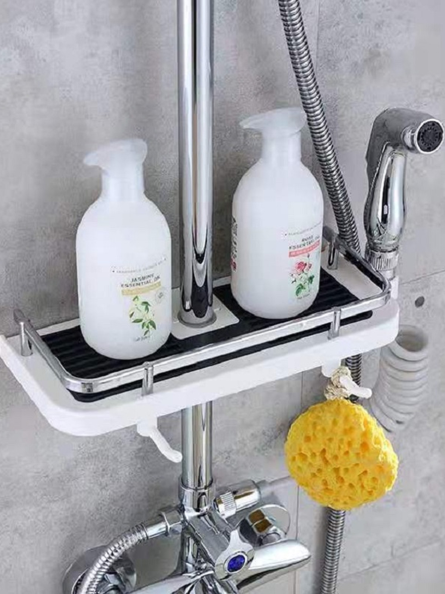 Punch-Free Lift Rod Shower with Hooks Shampoo