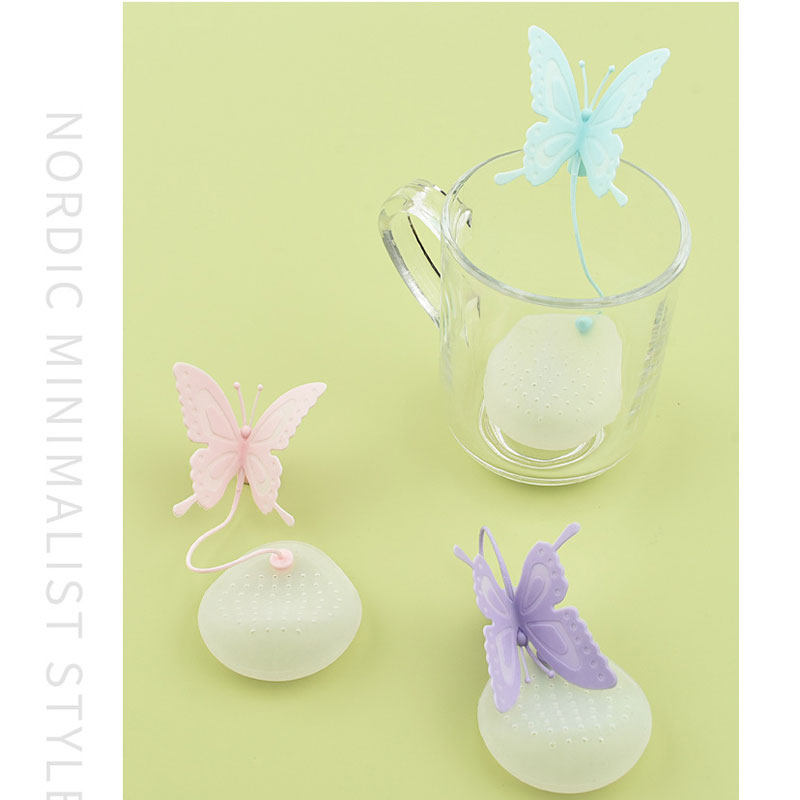 Silicone Butterfly Tea Strainer Creative For Home Tea Bag Three Colors Optional New Arrival Shape Tea Filter Transparent Tea Bag