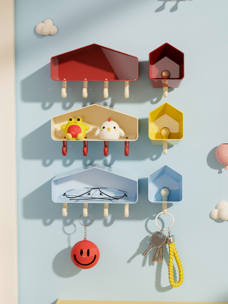 Sucker House Entrance Storage Box Hook Creative Cute Coat Hook Sticky Hook Wall Entrance Door Rear Use Clothes Hook