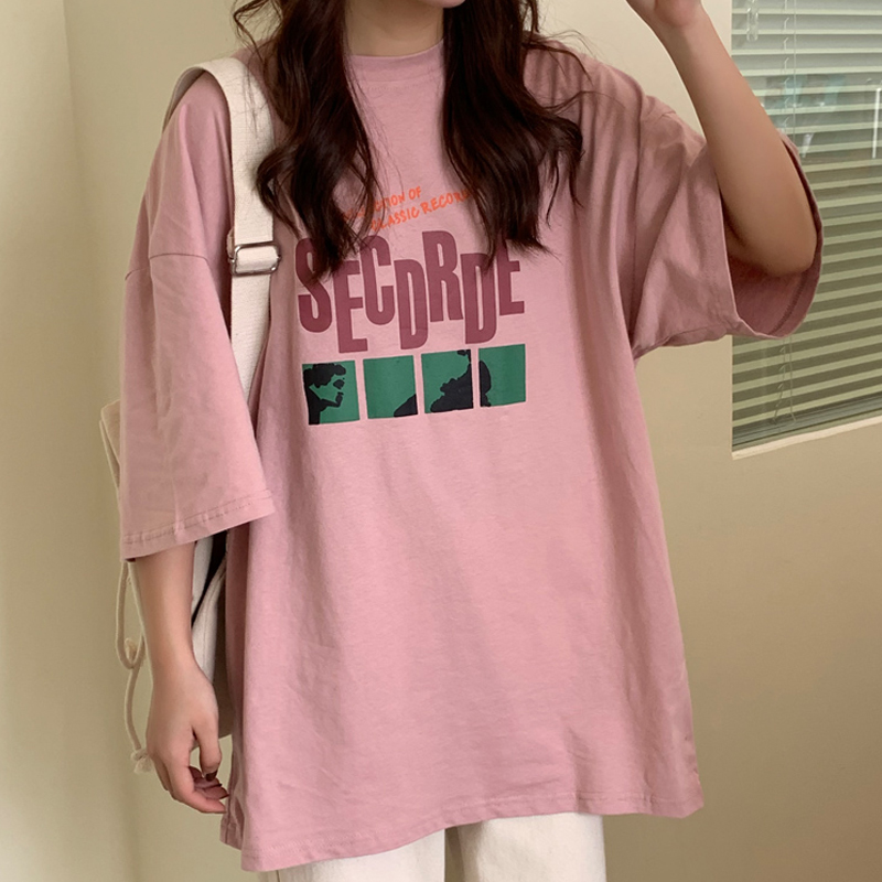 Super Plus Size 120.00kg Short-Sleeved T-shirt Female Loose Easiest for Match plus-Sized Belly-Covering Slimming Top 100.00kg