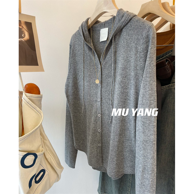 Plus Size Hooded Long Sleeves Women's Clothing Fall and Winter New Design Sense Slim Looking Shoulder Outer Sweater Women's Loose Fat Hiding Top