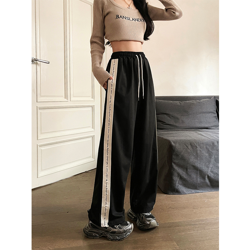 Plus Size Women's Clothes Casual Pants Women's Autumn and Winter New Arrival Easiest for Match K-style High Waist Slimming Straight Pants Loose Loose Pants Tide