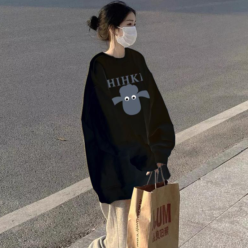 American Style Plus Size 1.00 Kg-150.00 kg Sweatshirt Female Loose Autumn and Winter New Arrival Chubby Girl Fashion Letter Printed All-Matching Tops