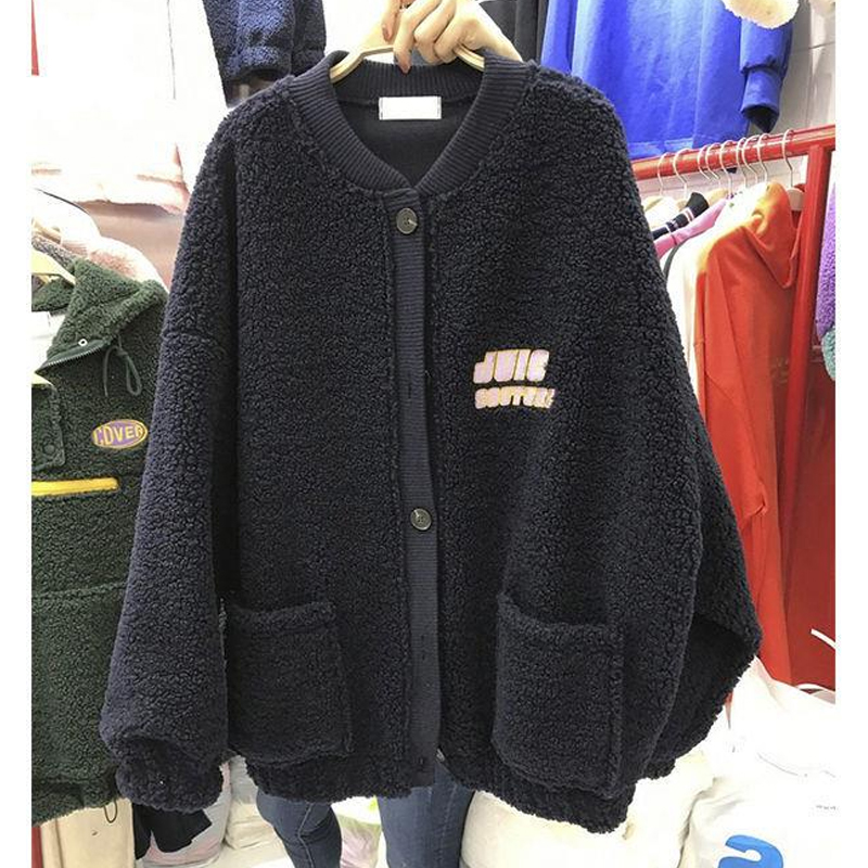 OEM Goods Big Brand Cut Label Winter Lamb Wool Thickened Sweatshirt