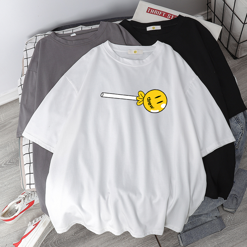 Pure Cotton T-Shirt Female 2024 New Arrival Summer Ins Trendy Fat mm Plus Size Women's Loose T-shirt T-Shirt K-style White Short-Sleeve Top