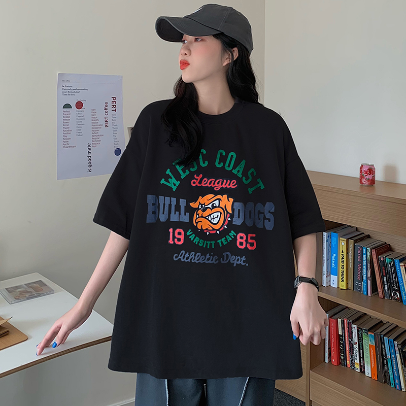 European Goods Plus Size 1.00 Kg-150.00 Kg Pure Cotton Short Sleeve T-Shirt Female 2024 New Arrival Loose K-style Ins Trendy Fat M Slim Looking Tops