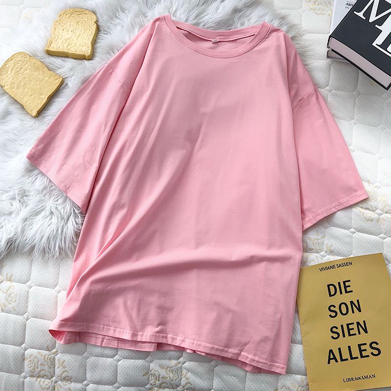 Extra Large Size 150.00Kg Pure Cotton T-Shirt Women's Short-Sleeved Summer Wear Loose plus Fat mm 120.00kg Figure Flattering Belly-Covering Tops Tide