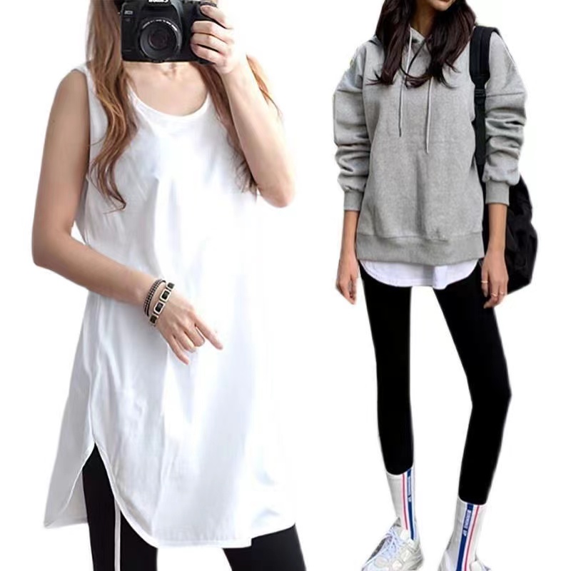 Chubby Girl 1.00 Kg-150.00 kg New Arrival K-style Asymmetrical Split Sleeveless Vest Female Loose Casual Outdoor Sports Tops