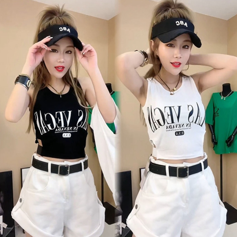 Chubby Girl 1.00 Kg-150.00 kg Extra Large Short High Waist Cami Women Inner wear Sports Outer Wear Open Waist Casual Top
