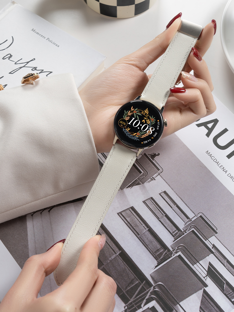 Applicable to Huawei GT3 Strap GT2 Smart GT1 Sports 2e Genuine Leather Watch Glory Magic2 Men's and Women's Watch3 Wrist Strap 42/46mm New Arrival Pro Watch Buds Replacement Belt Es Classy