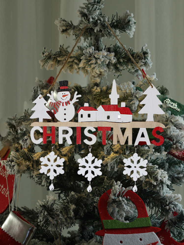 Christmas Tree Snowflake Wooden Hanging For Home Creative Christmas Decorations Mini Ing Style Kids Toy Photo