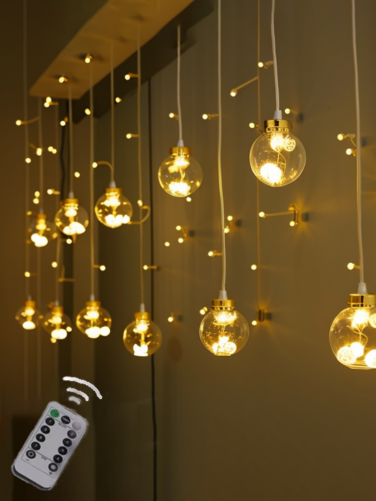 LED Colored Lamp String Sky Star Light Decorative Light Indoor Room Bedroom Ambience Light Net Red Light Ball Hanging Light