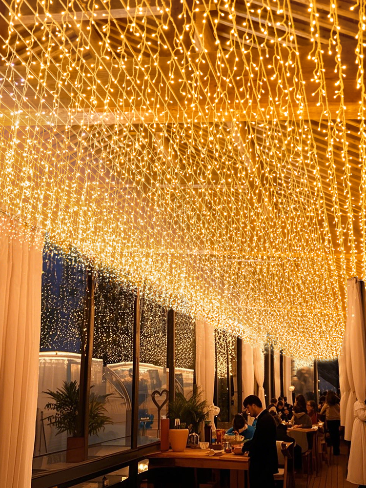 Colorful Light Sky Star Light String Flashing Light Waterproof Outdoor Decorations Arrangement Led Starry Sky Ice Bar Waterfall Ambience Light