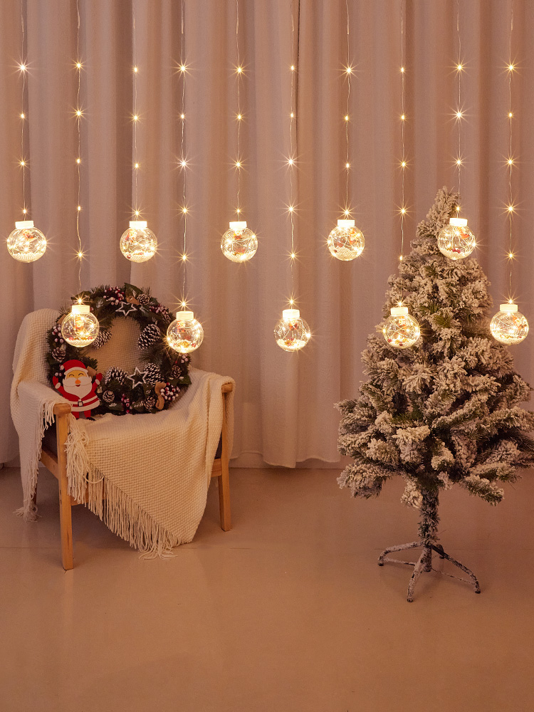 Christmas Decoration Scene Layout Creative Snowman Christmas Tree Colored Lantern Flashing String Lighting Led Dress up Hanging Light