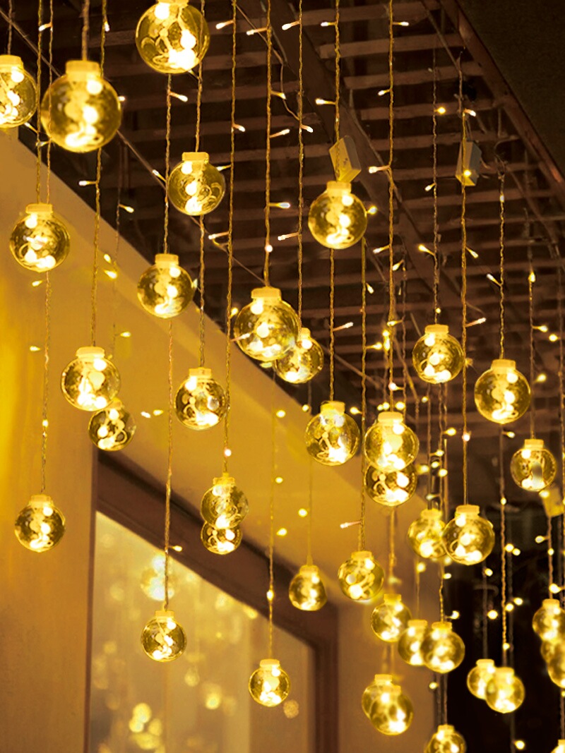 LED Twinkle Light Colored Lantern Flashing Strings Outdoor Courtyard Waterproof Wish Orbs Lights Balcony Landscape Atmosphere Decorations Arrangement