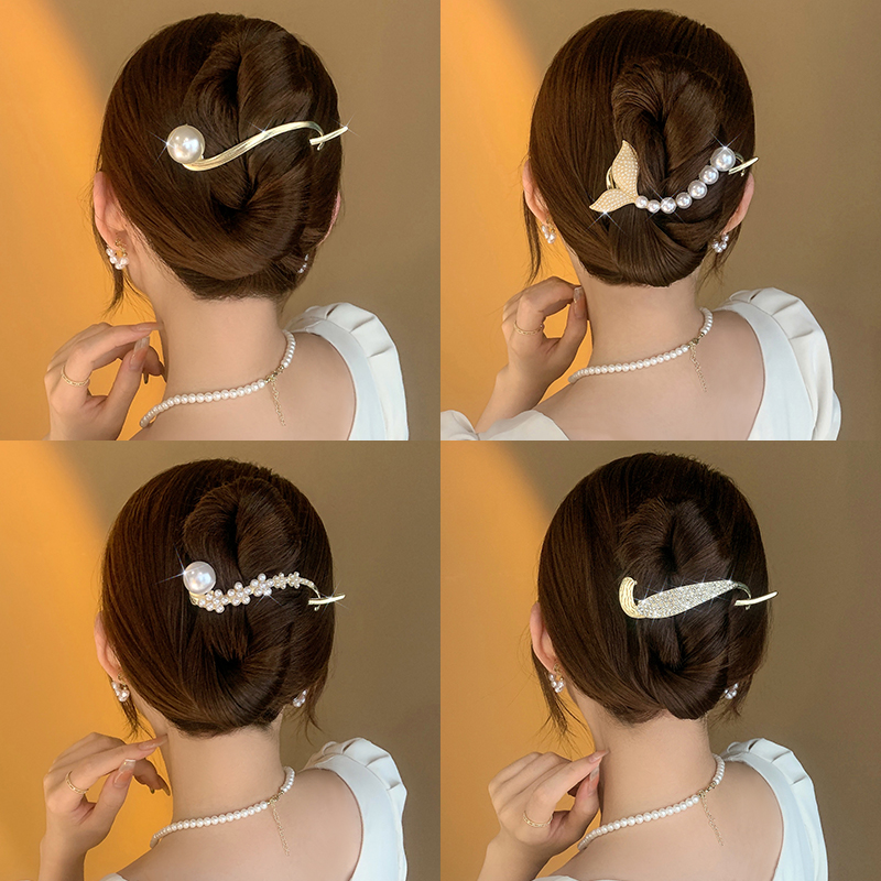 Fancy Frog Buckle Hair Clip Bar Shaped Clip Back Head Updo Hair Claw Metal Large Duckbill Shark Clip Hairware