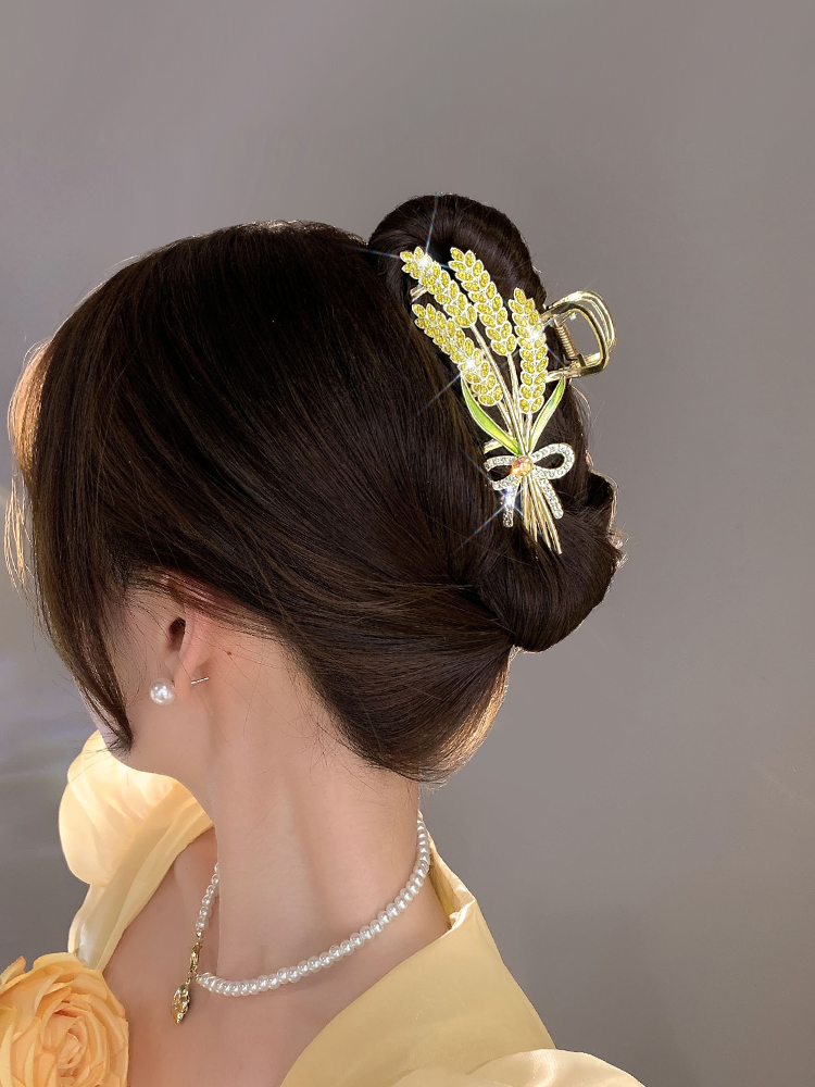 Wheat Grip Classy Elegant Hair Clip Female Back Head Hairpin Large Hair Volume Multi-Updo Shark Clip Hairware