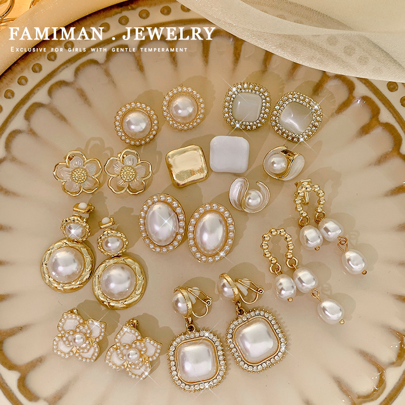 Fancy Accessible Luxury Pearl Ear Clip without Piercing Female 2023 New Arrival Special-Interest Design Fancy Earrings Earrings