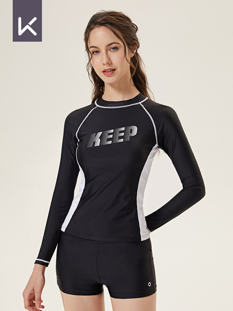 Keep Separates Long Sleeves Swimsuit Women's Summer 2025 New Arrival Slim Looking Swimming Pool Dedicated Sports Conservative Plus Size Swimsuit