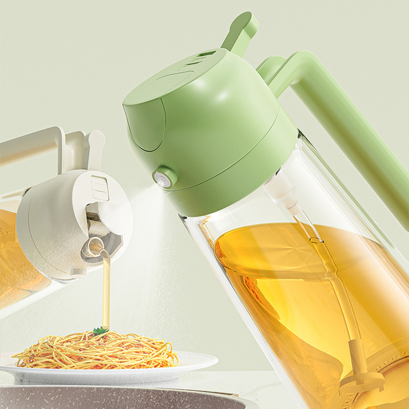 Oil Injection and Oil Pouring Integrated Glass Oiler For Home Kitchen Air Fryer Oil Dispenser Atomization Cooking Oil Mist Oil