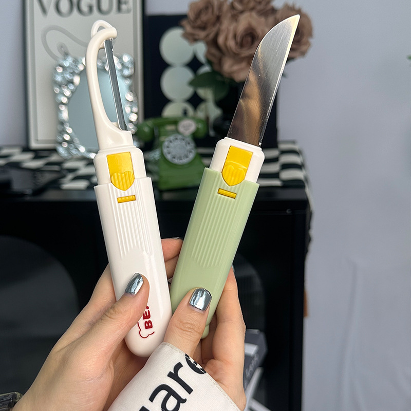 Fruit Peeling Knife 2-in-1 Dual Head Dual-Use Fruit and Vegetable Paring Knife For Home Kitchen Cute Outdoor Portable Fruit Knife